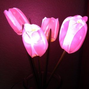 LED Electric 15 inch Tall Tulips Pink